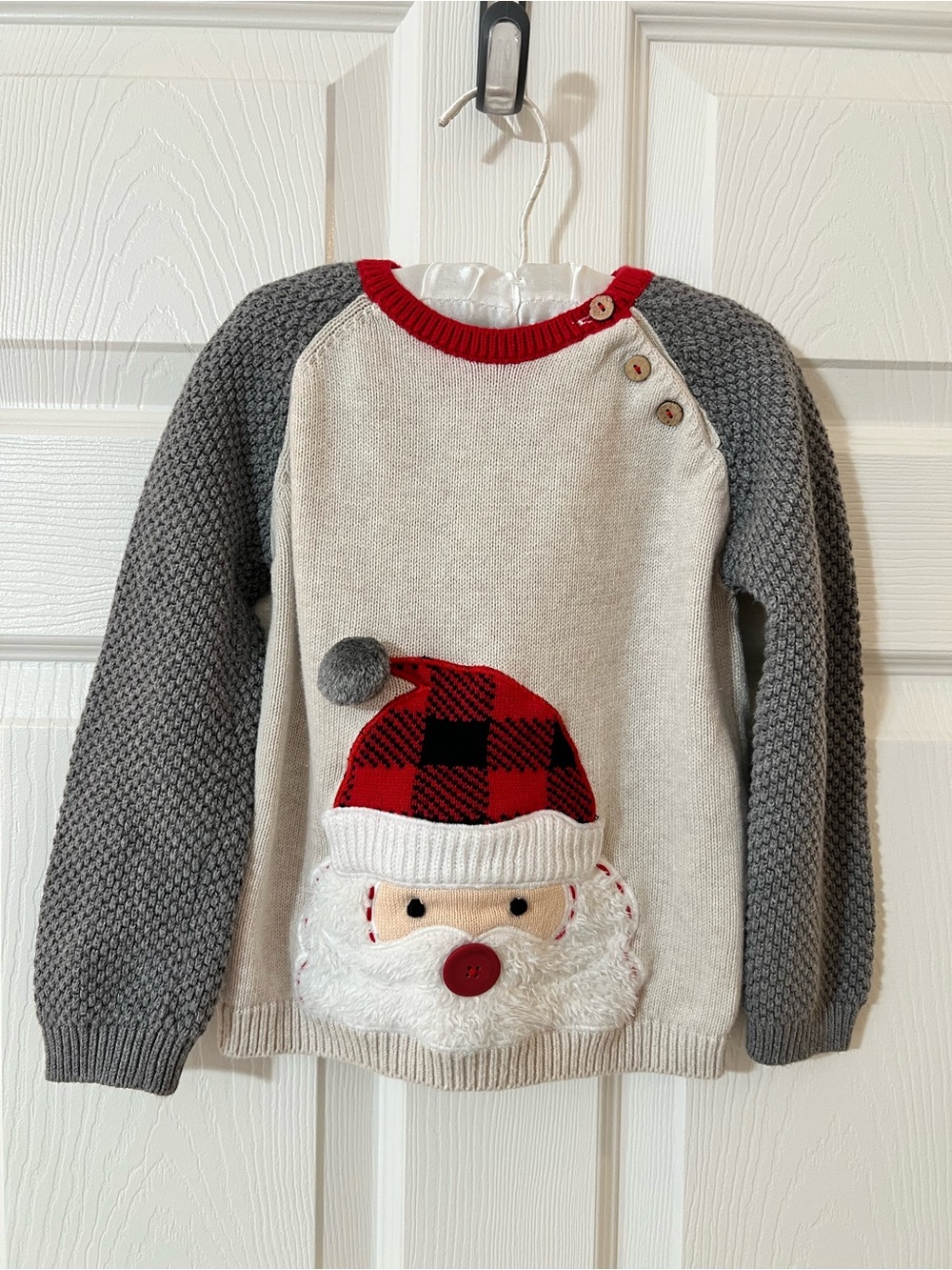 Mud Pie Santa Raglan Knit Toddler Sweater, 2T-3T